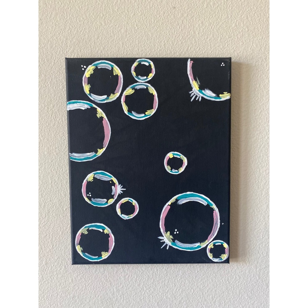 Original Acrylic Painting 11x14 Canvas Art "Bubbles"